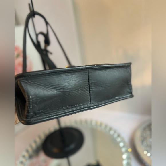 COACH vintage Willis Black Leather Top Handle Crossbody Bag 10.5x10x3.5” - Picture 10 of 16